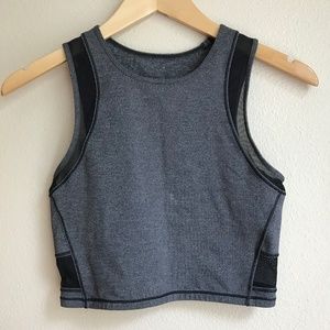 Lululemon Grey Crop Top Tank Size 4 Mesh